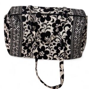 Vera Bradley Black and Cream Floral Travel Bag